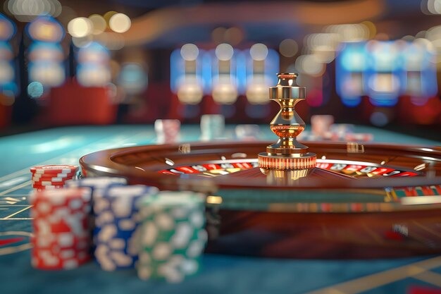 Live casino table with croupier and betting interface